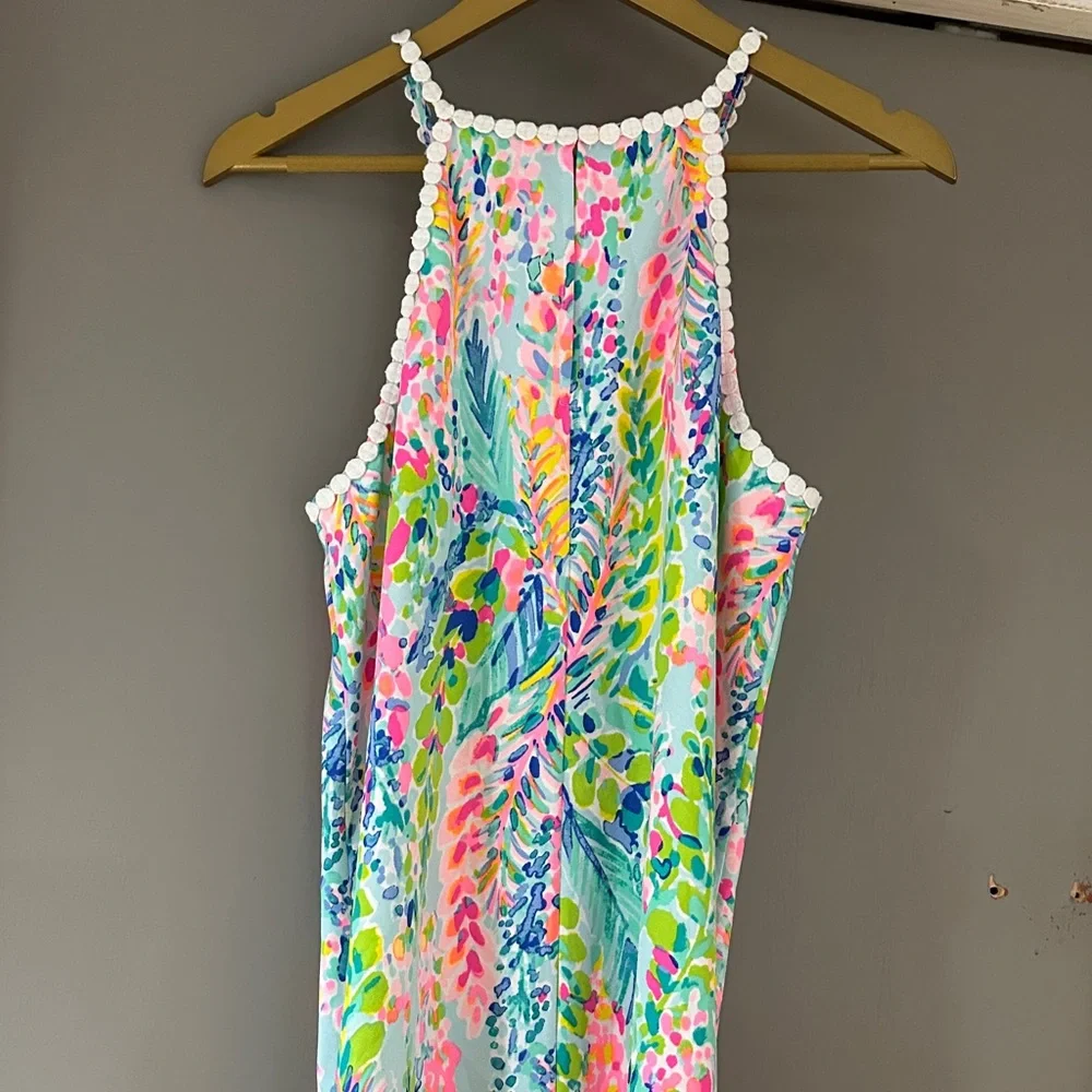 Lilly Pulitzer Pearl Soft Shift Dress – “Catch The Wave” Print Halter Mini - Picture 5 of 6